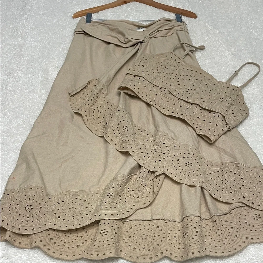 Jason Wu Tan Eyelet Skirt Set - Picture 1 of 10